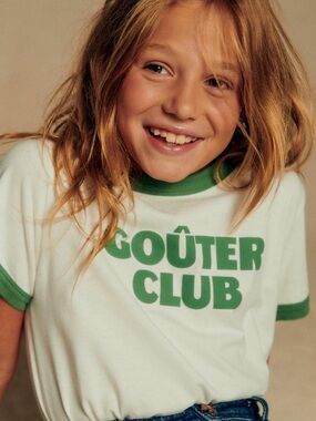 Petit Sezane Gouter Club ringer tee sz 12 kids